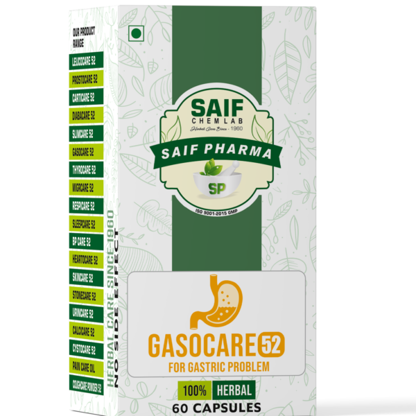 Gasocare – Ayurvedic Relief from Gas, Acidity & Bloating | 60 Capsules