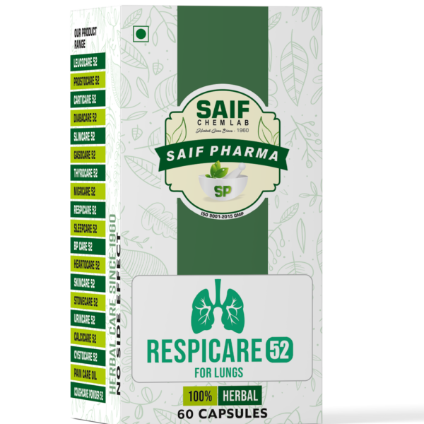 Respicare 52 – Ayurvedic Respiratory Support for Clear Lungs & Easy Breathing | 60 Capsules